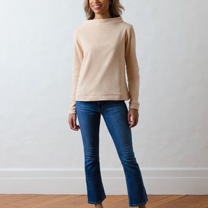 Dudley Stephens Brighton Boatneck terry fleece in natural blush large